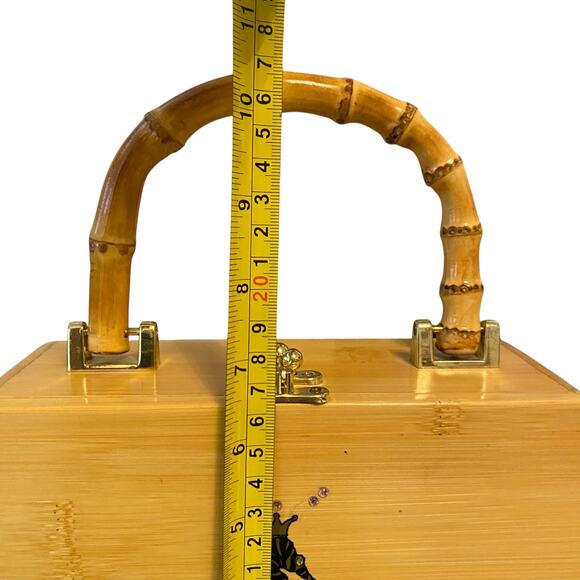 RARE Hula Lula Rex Mardi Gras Ladies Wooden Purse Decorative Bling Handbag - Picture 9 of 16